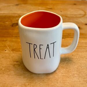Rae Dunn White and Orange Treat Mug